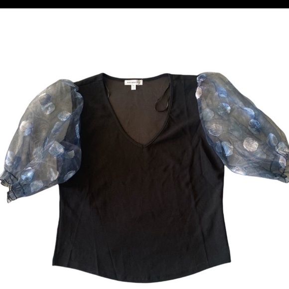 Chiffon sleeve romantic top size large - Picture 1 of 5